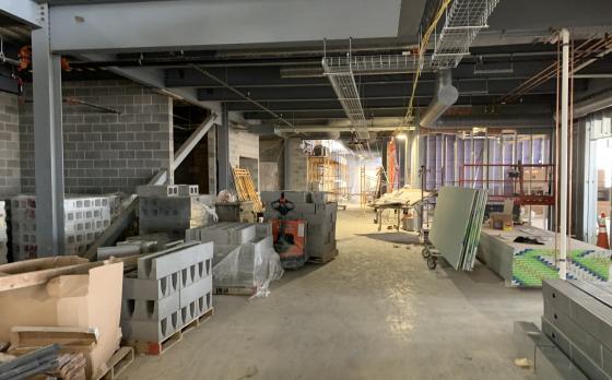 construction progress at the Sands Family YMCA in February 2023