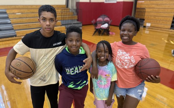 Kids Playing Basketball at Camp Thunderbird