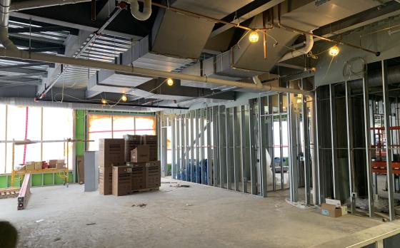 construction progress at the Sands Family YMCA in January 2023