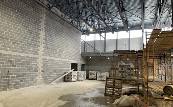 construction progress at the Sands Family YMCA in January 2023