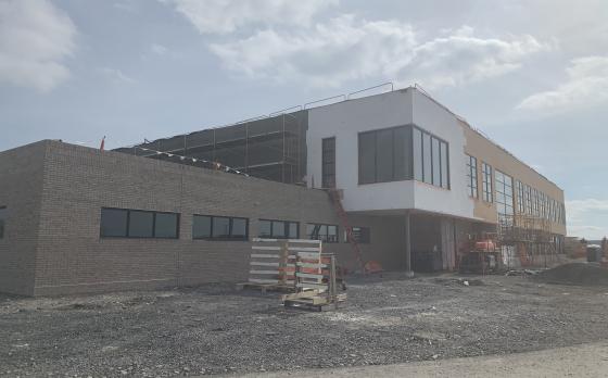 construction progress from April 2023 at the Sands Family YMCA