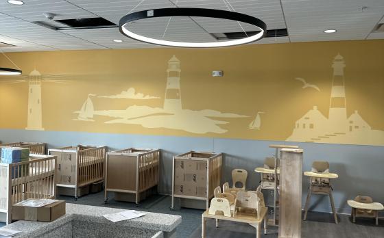 the infants room at the Mickey Sands Child Care Center