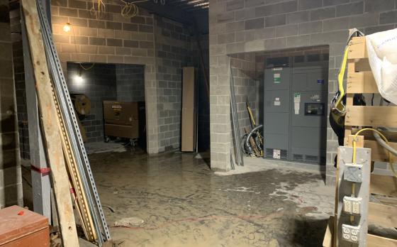 construction progress at the Sands Family YMCA in January 2023