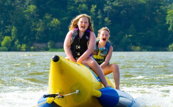 Kids enjoying the water at Camp Bay View