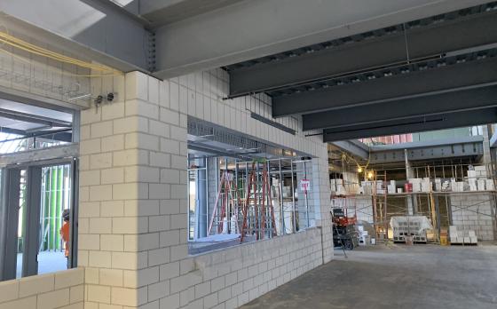 construction progress in March 2023 at the Sands Family YMCA