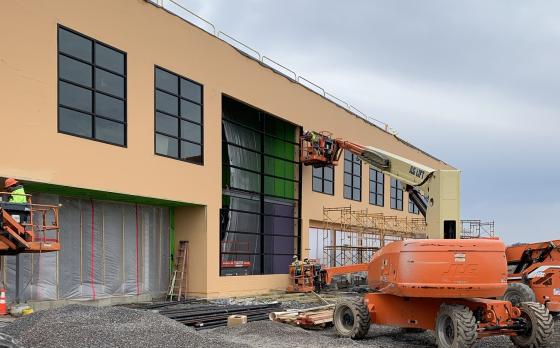 construction progress from April 2023 at the Sands Family YMCA