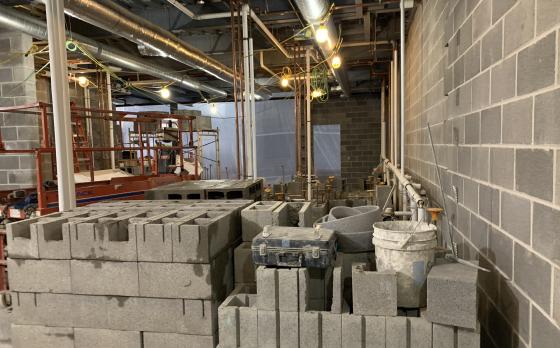 construction progress at the Sands Family YMCA in January 2023