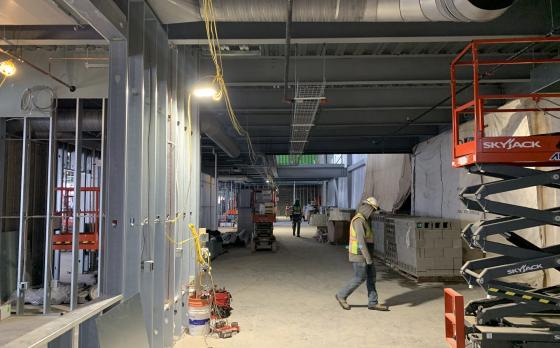 construction progress at the Sands Family YMCA in January 2023