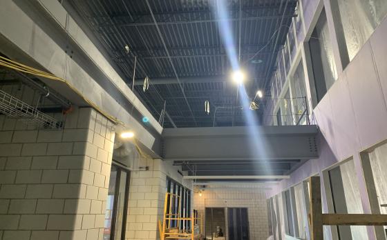 construction progress from May 2023 at the sands family ymca