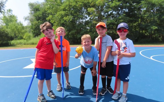 Kids playing hockey at Camp Eastside