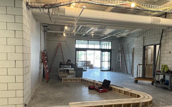 Construction progress of the LeChase Lobby