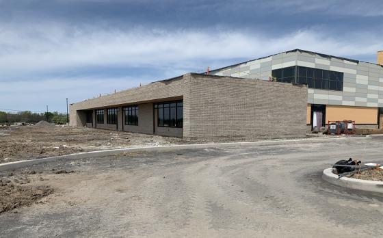 construction progress from May 2023 at the sands family ymca