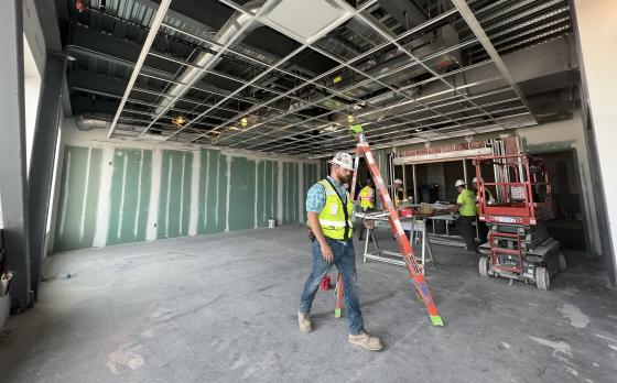 construction progress from May 2023 at the sands family ymca