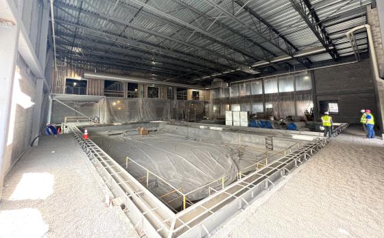 construction progress from May 2023 at the sands family ymca