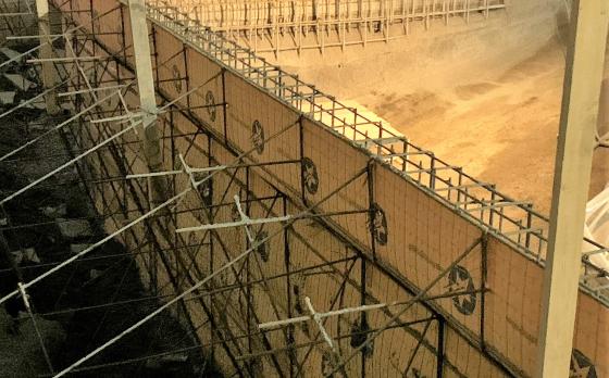 construction progress at the Sands Family YMCA in February 2023