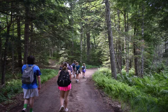 Walking Down a Trail at Camp Gorham