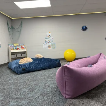 a picture of the sensory room at the corning family ymca