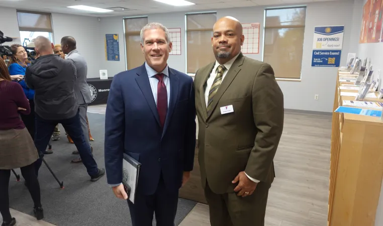 Adam Bello and Joe Carter at Lewis Street YMCA Neighborhood Center
