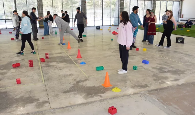 teens who are a part of the YMCA Leaders program across the northeast gather to play games in a new space