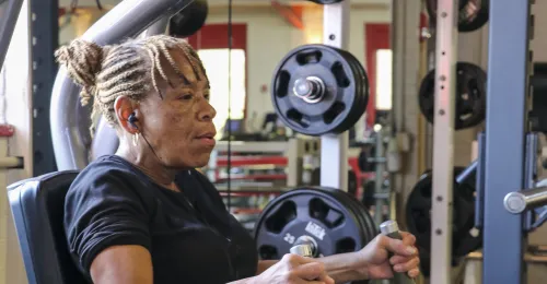 Lady Working out in the Gym