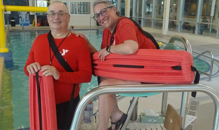 two lifeguards at the westside family ymca